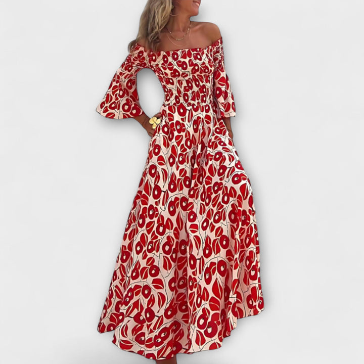 Bella - Off-Shoulder Dress with Sea Flowers