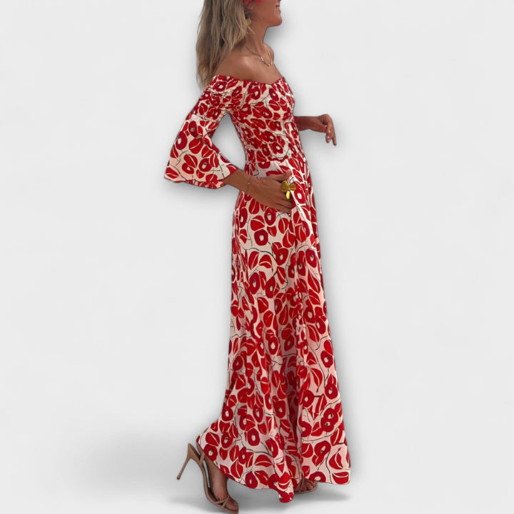 Bella - Off-Shoulder Dress with Sea Flowers