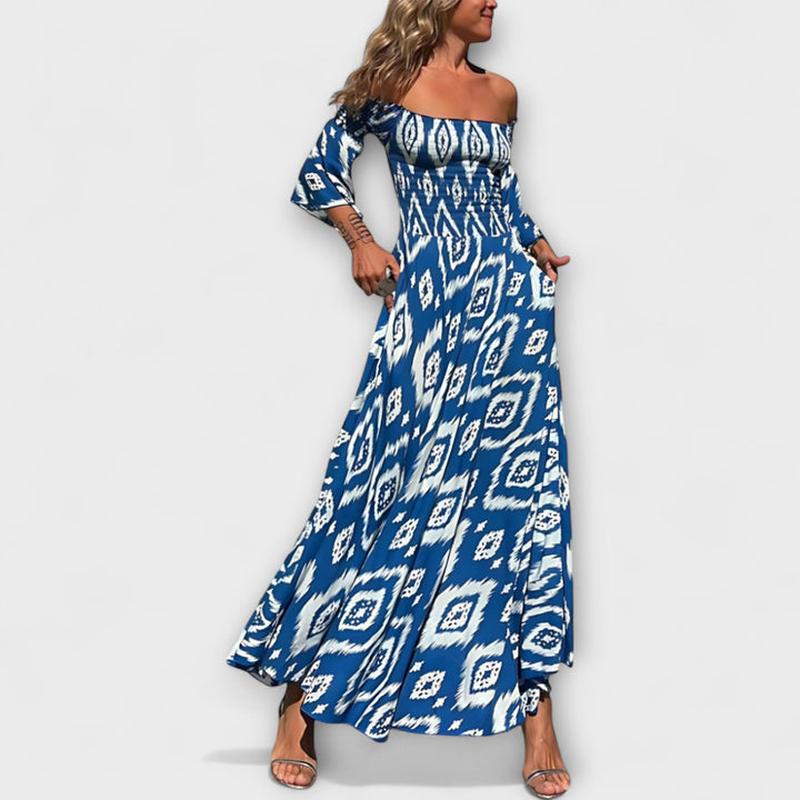 Bella - Off-Shoulder Dress with Sea Flowers