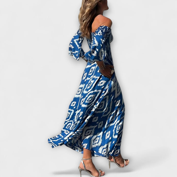 Bella - Off-Shoulder Dress with Sea Flowers
