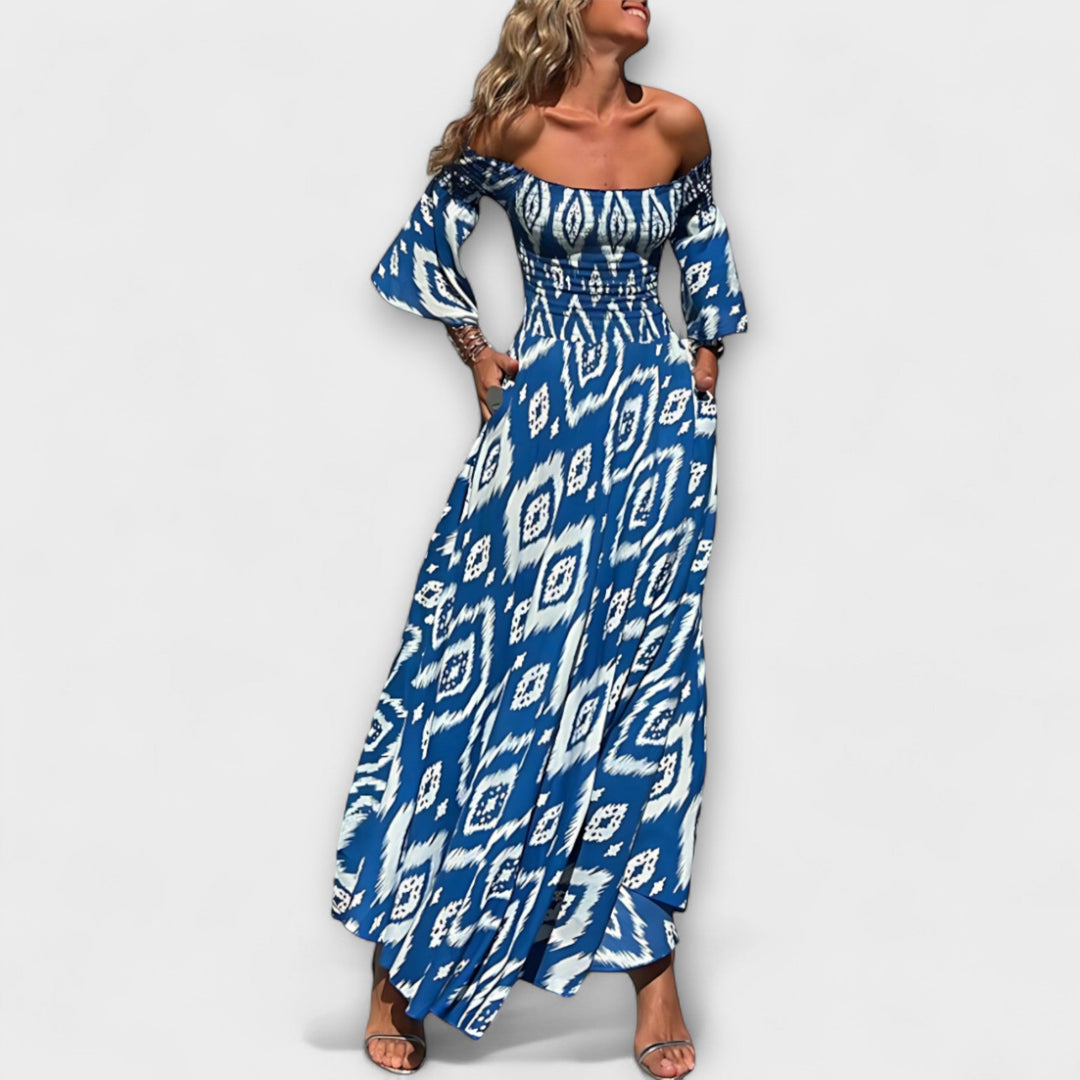 Bella - Off-Shoulder Dress with Sea Flowers