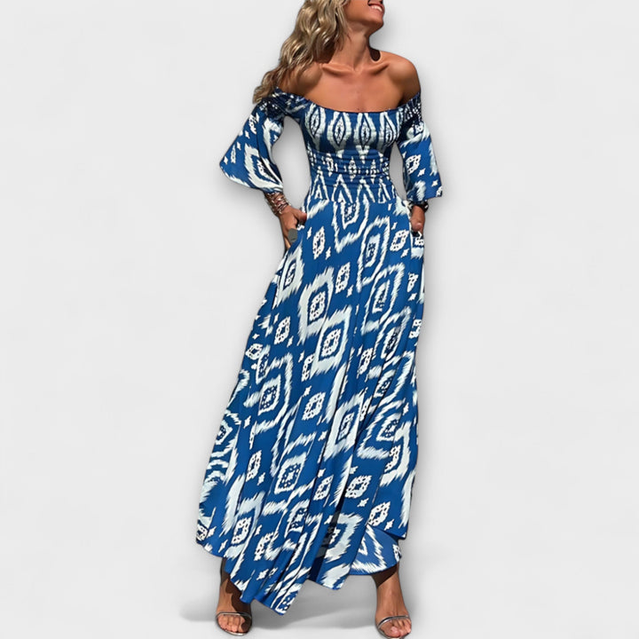 Bella - Off-Shoulder Dress with Sea Flowers