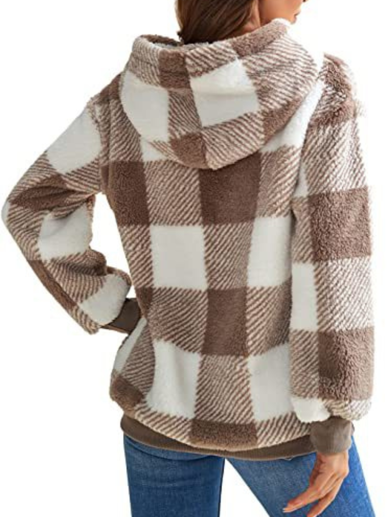Nicole | Check Fleece Hoodie