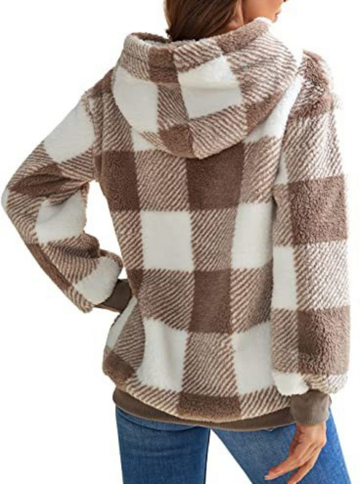 Nicole | Check Fleece Hoodie