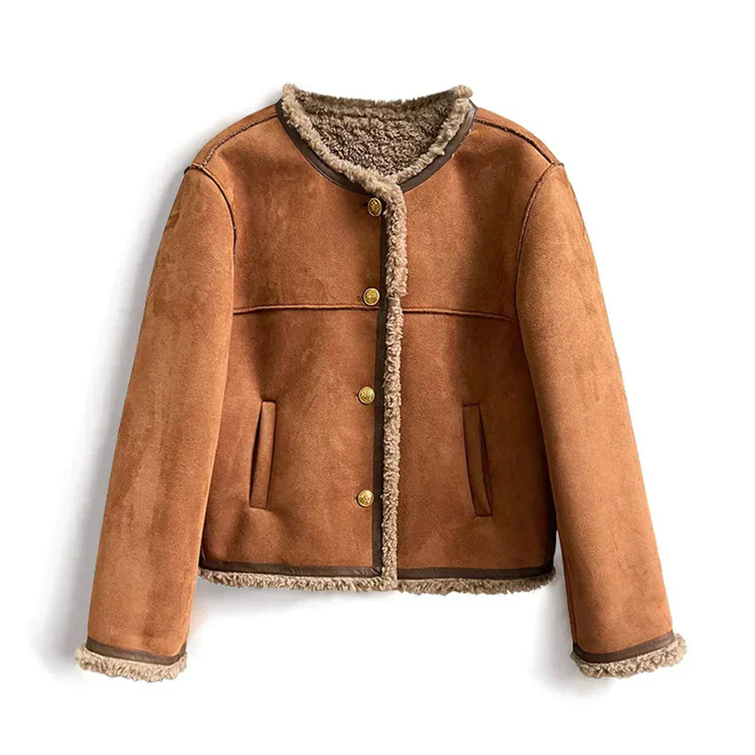 Aria| Button-Up Faux Fur Jacket