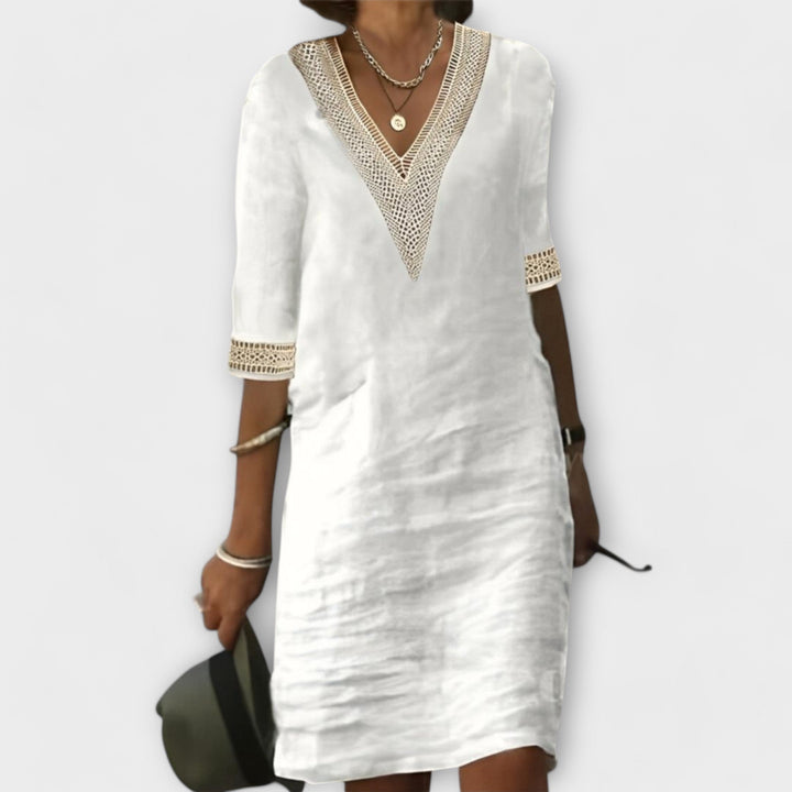 Women's dress made of cotton and linen