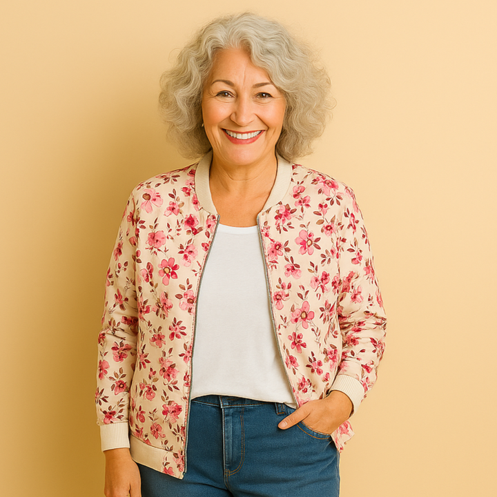 Hazel | Bomber jacket with modern floral print