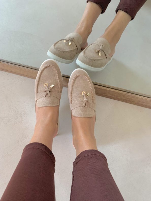 Coco | Open Moccasins with Gold Charm Detail