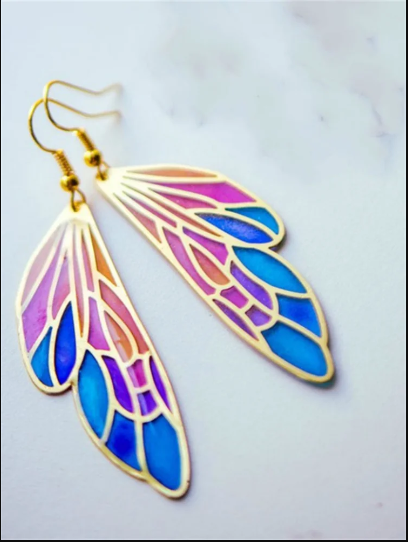 Bella | Dreamy Gradient Transparent Wing Earrings