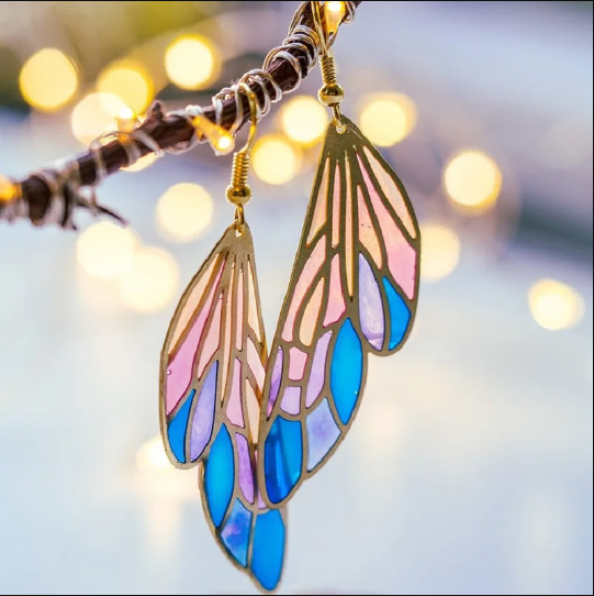 Bella | Dreamy Gradient Transparent Wing Earrings