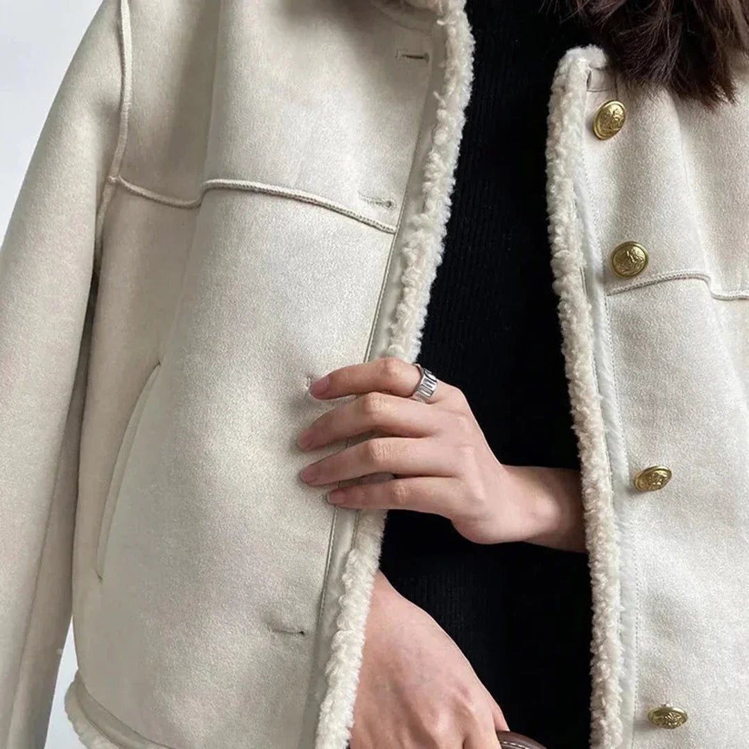Aria| Button-Up Faux Fur Jacket