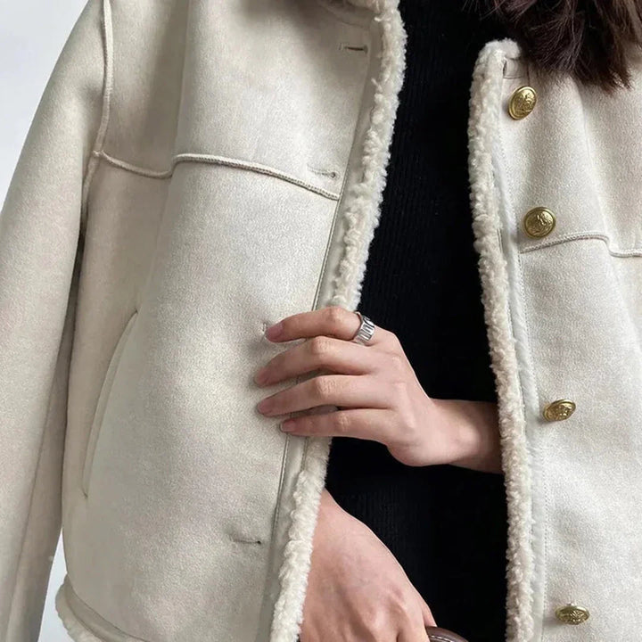 Aria| Button-Up Faux Fur Jacket