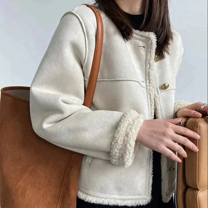Aria| Button-Up Faux Fur Jacket