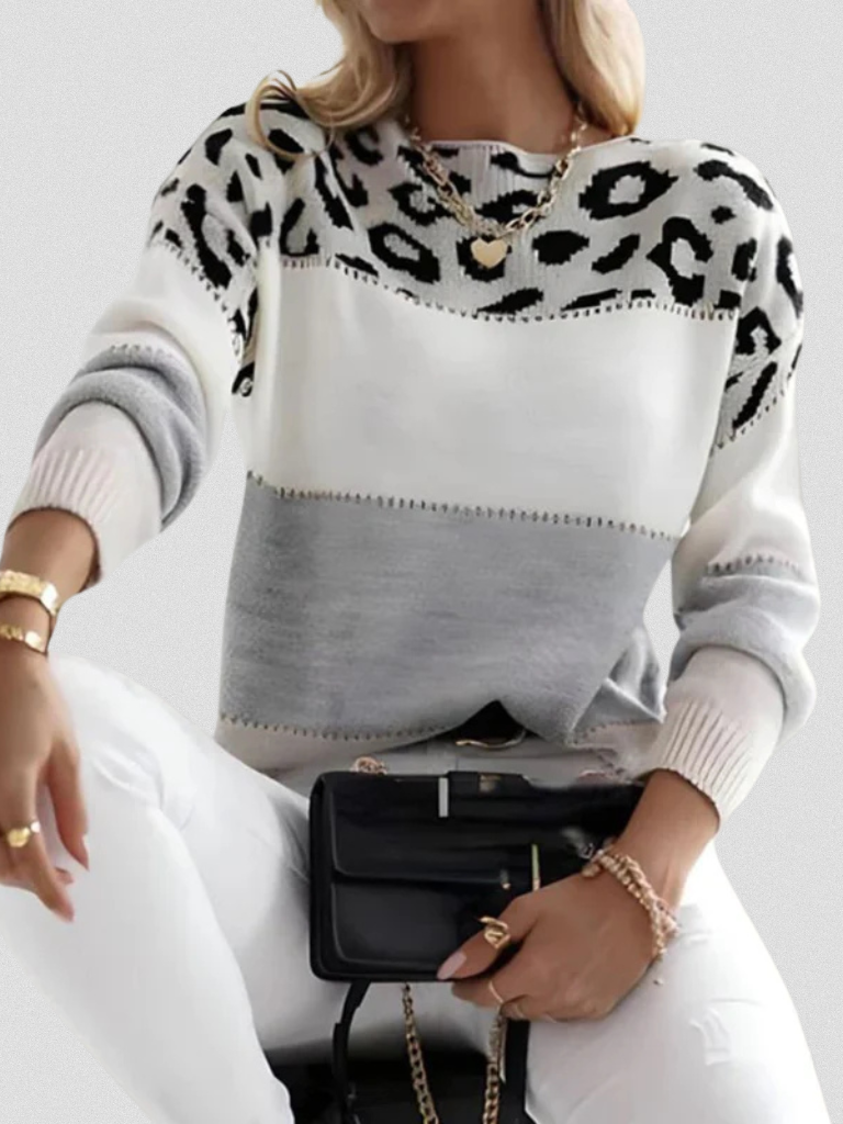 Emma | Leopard Accent Sweater