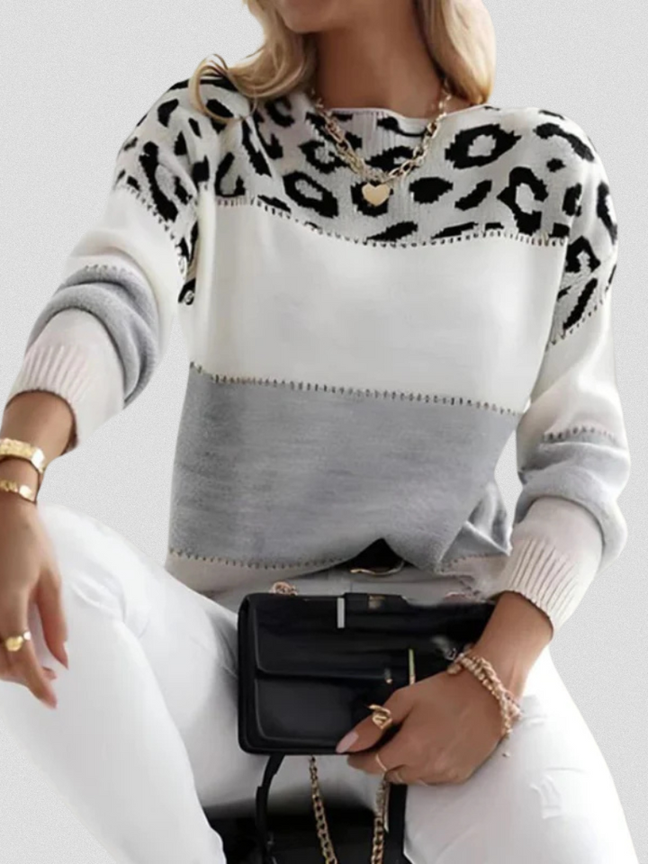 Emma | Leopard Accent Sweater