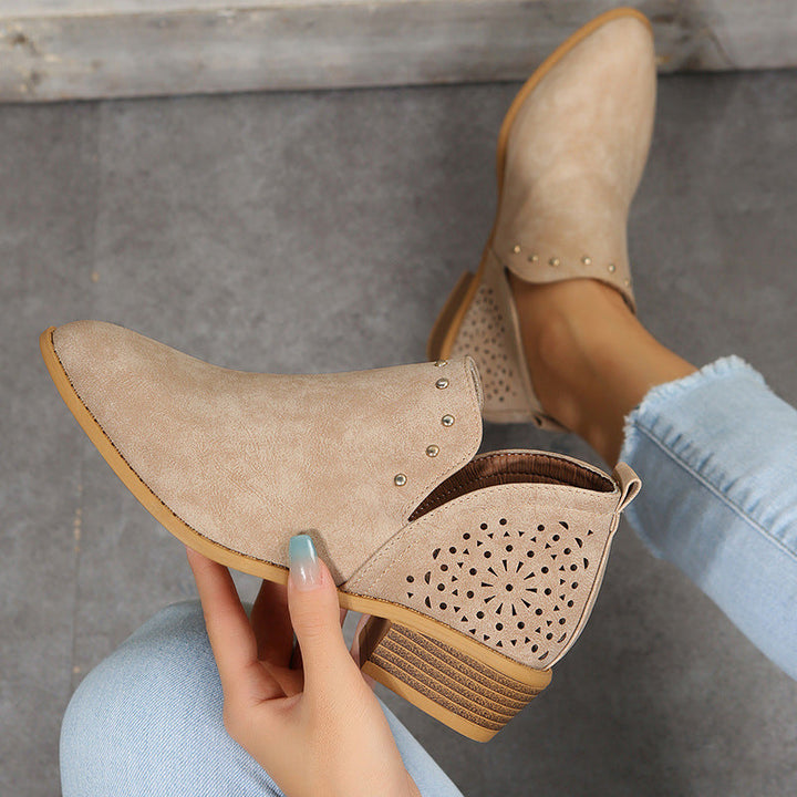 Elizabeth | Low Cut Perforated Ankle Boot