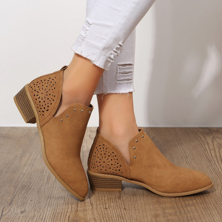 Elizabeth | Low Cut Perforated Ankle Boot