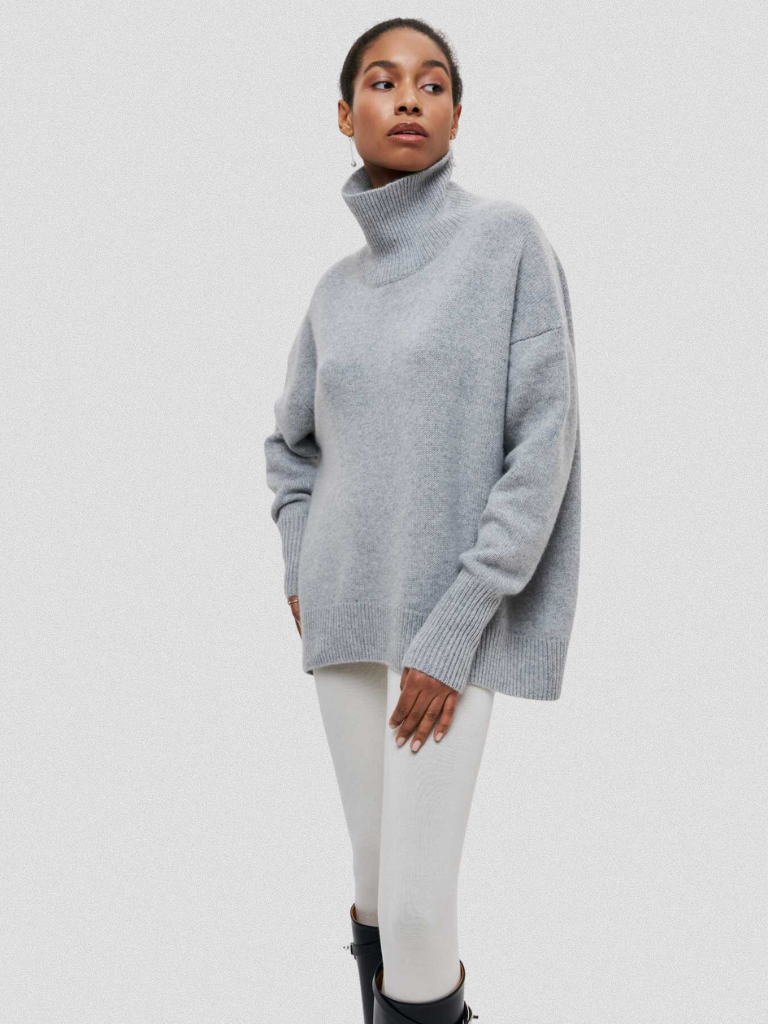 Elena | High Collar Knit Sweater