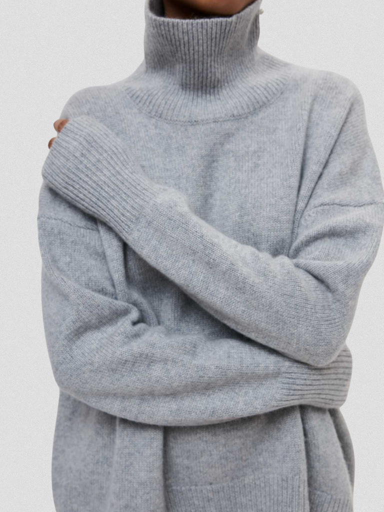 Elena | High Collar Knit Sweater