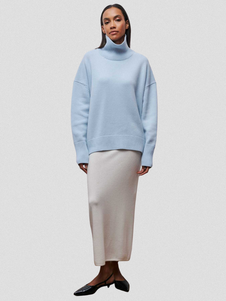 Elena | High Collar Knit Sweater