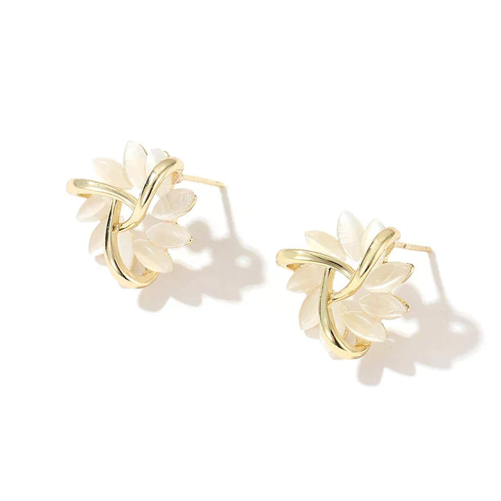 Quinn™ - CIRCLE EARRINGS WITH OPAL PETALS