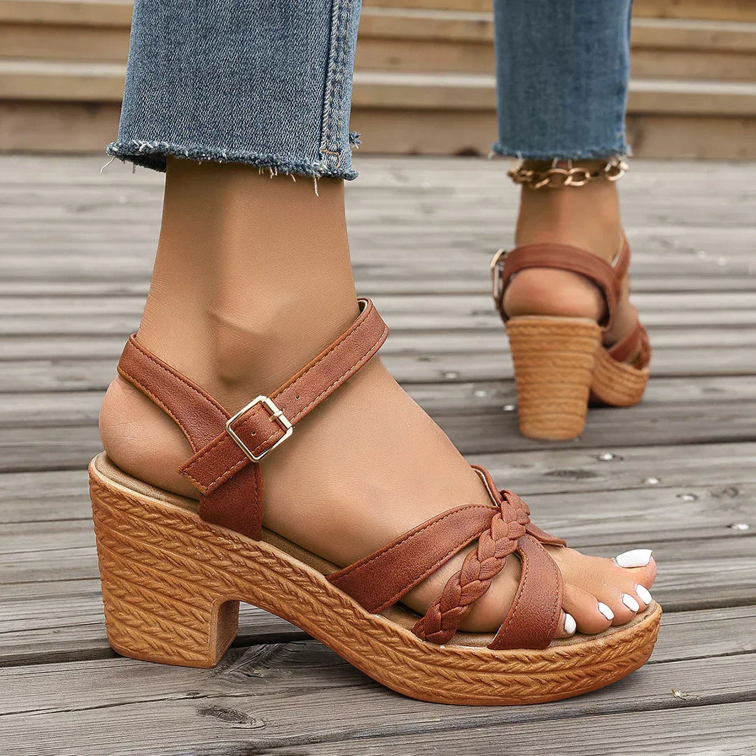 Victoria | Braided Strap Platform Sandals