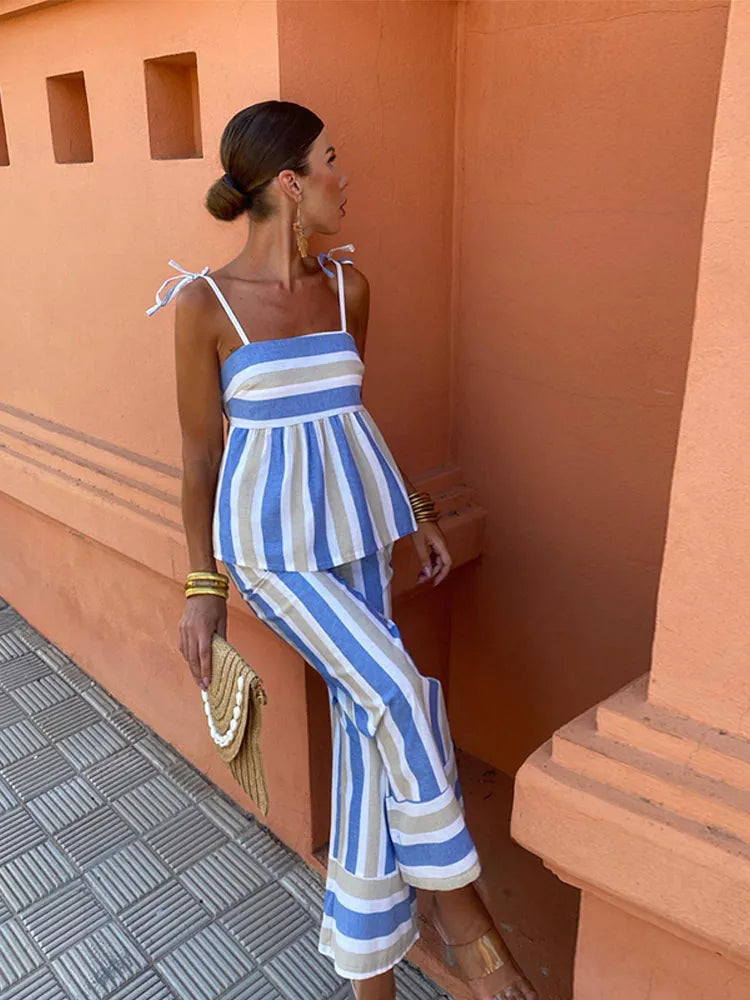 Hanne - Summer Set with Printed Pants