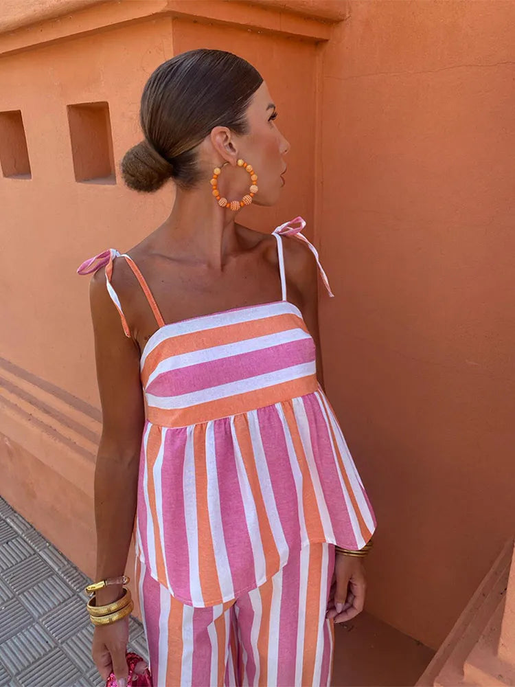 Hanne - Summer Set with Printed Pants