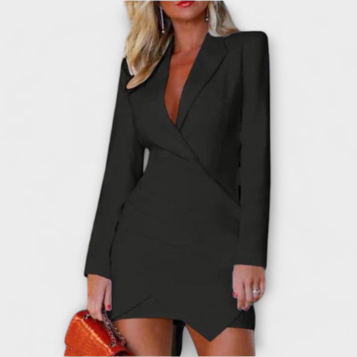 Long-sleeve blazer dress for women