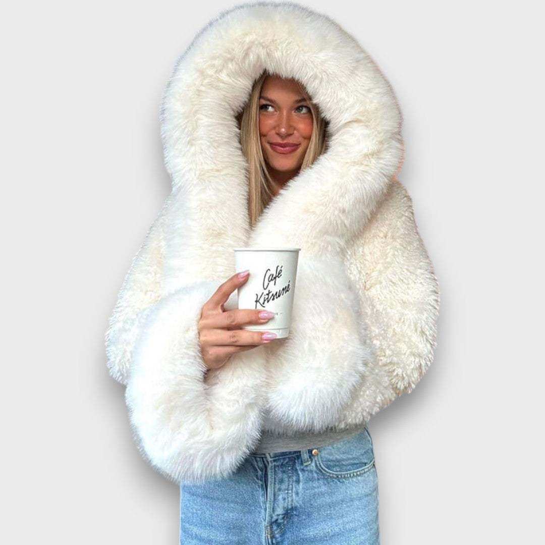 Noeline | Short Faux Fur Jacket With Hood
