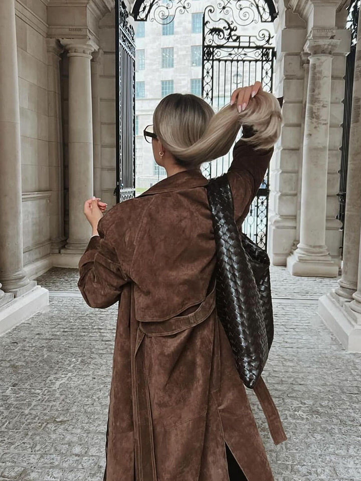 Molly | Trench Coat in Synthetic Suede