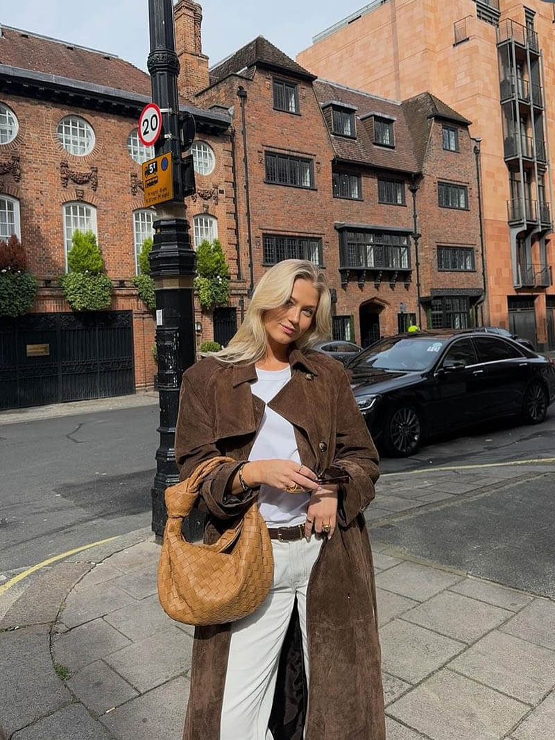Molly | Trench Coat in Synthetic Suede