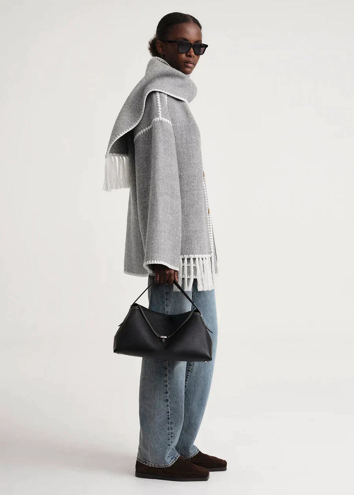CANDICE – OVERSIZED COAT WITH SCARF DETAIL