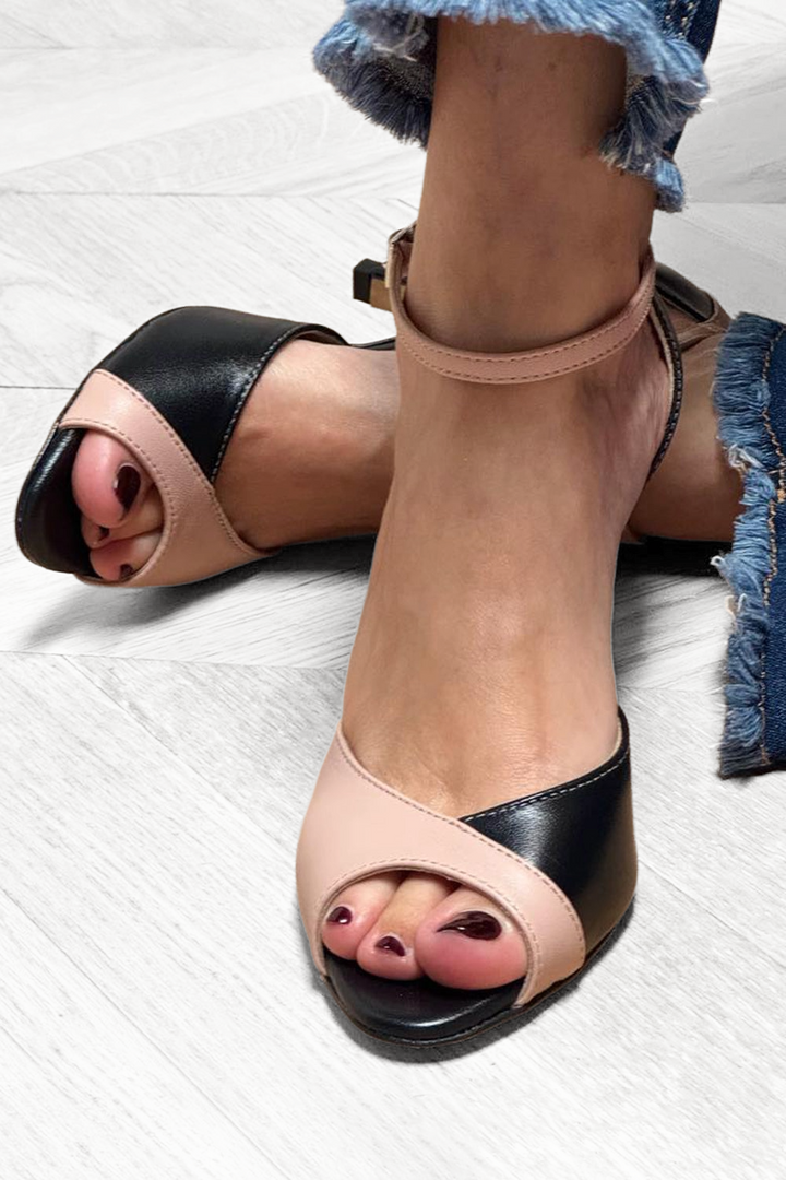 ELSIE – TWO-TONE PEEP TOE HEEL