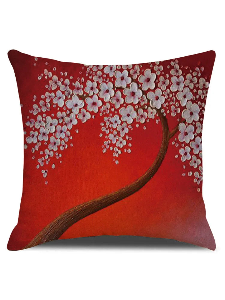 Seraphina | Floral Tree Oil Painting Art Pillowcase