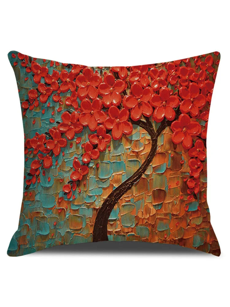 Seraphina | Floral Tree Oil Painting Art Pillowcase