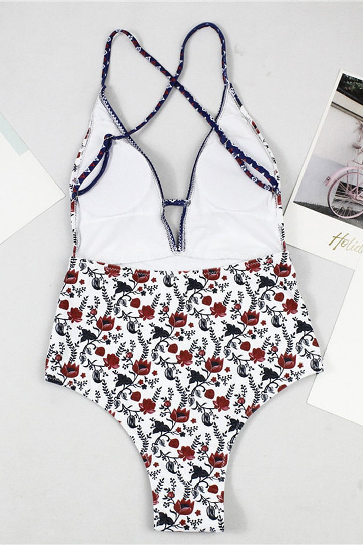 Dyani™ - BOHO PRINT SWIMSUIT WITH V-NECK DESIGN