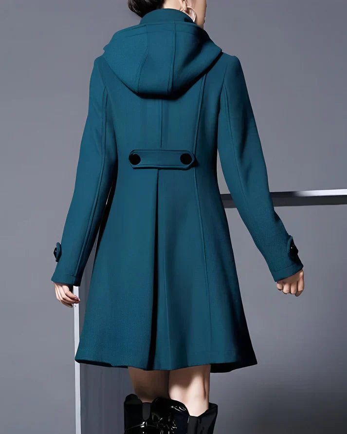 Aria™ | Stylish Wool Coat with Hood for an Elegant Look