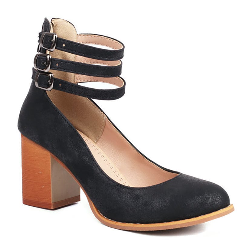 Ariana - Triple Buckle Heels