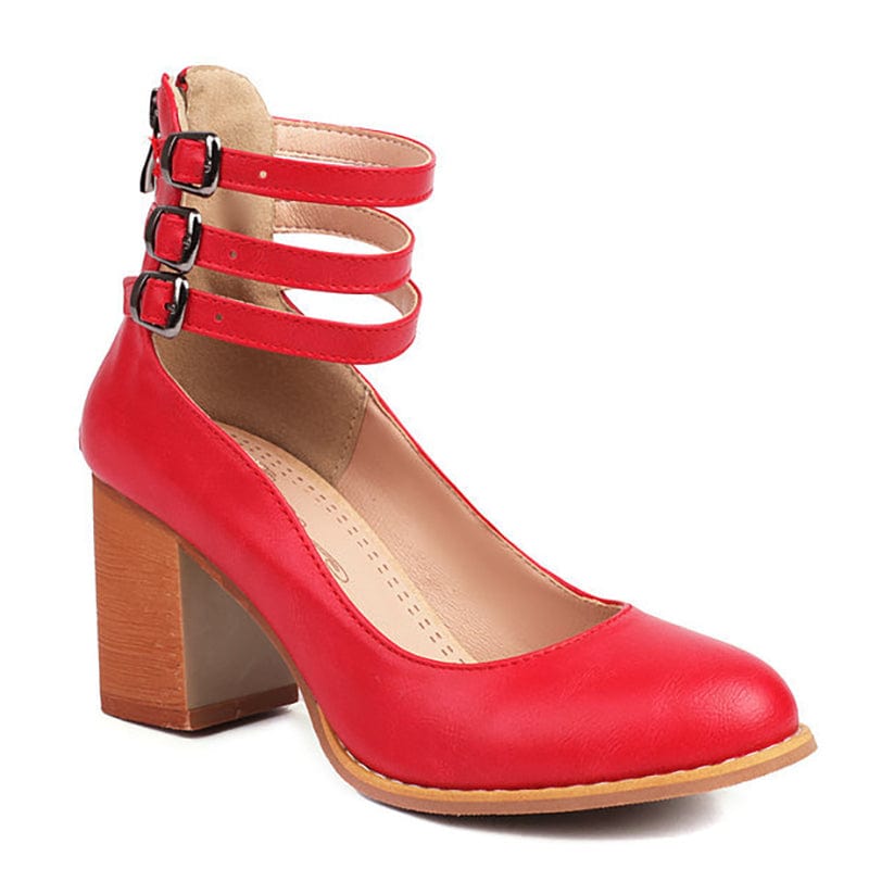 Ariana - Triple Buckle Heels