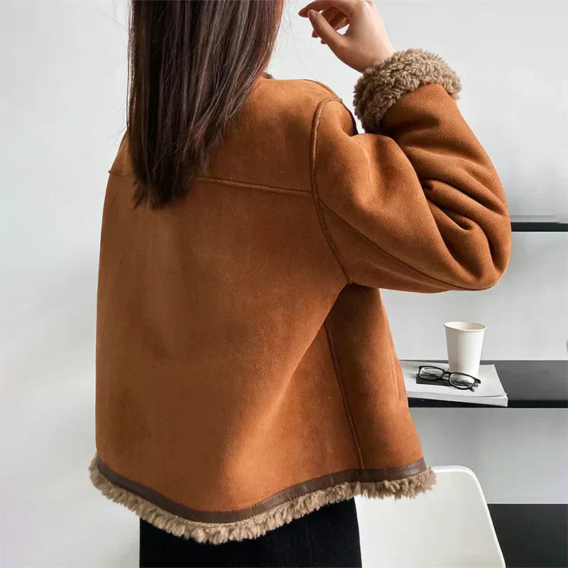 Aria| Button-Up Faux Fur Jacket