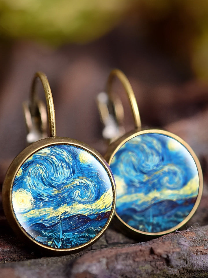 Mey | Vintage Art Oil Painting Earrings