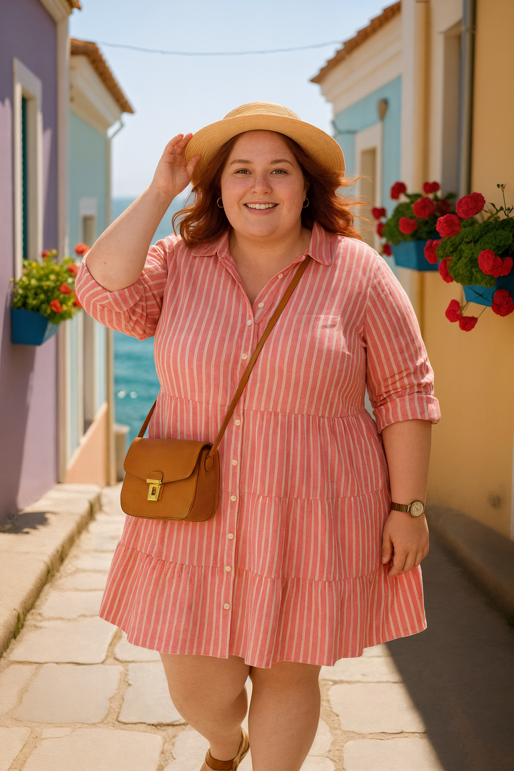 Mila - Tummy-Friendly Breezy Striped Dress