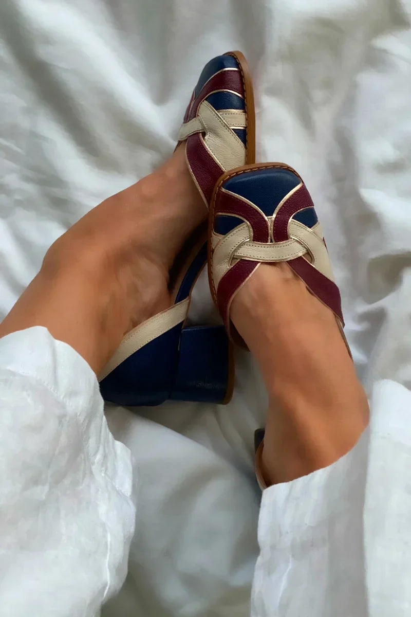 Nicole | Tri Color Slip On Flats