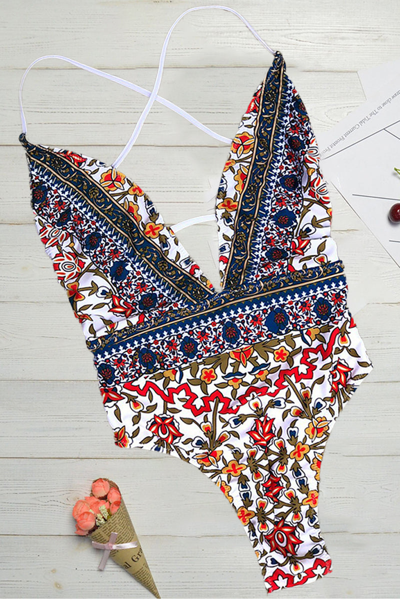 Dyani™ - BOHO PRINT SWIMSUIT WITH V-NECK DESIGN