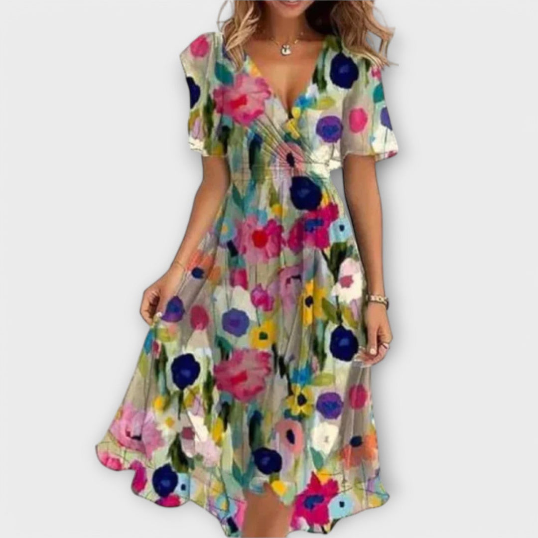 Annegret - Women's Dress with V-Neckline
