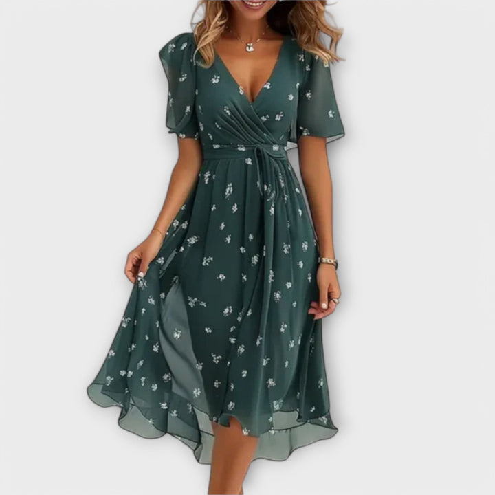 Annegret - Women's Dress with V-Neckline