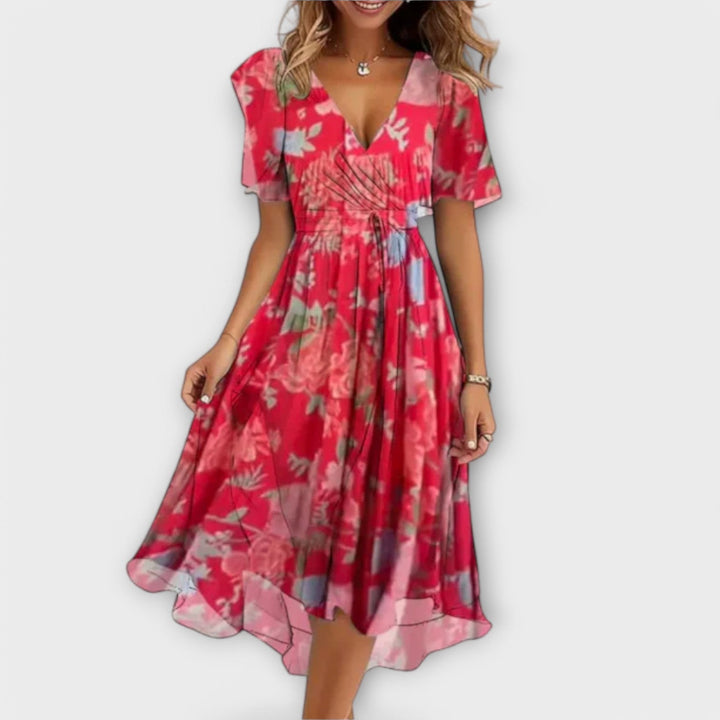 Annegret - Women's Dress with V-Neckline