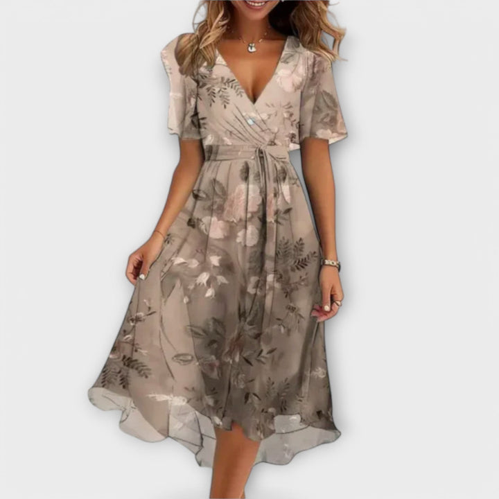 Annegret - Women's Dress with V-Neckline