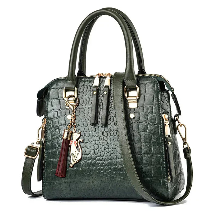 Crocodile Embossed Leather Bag
